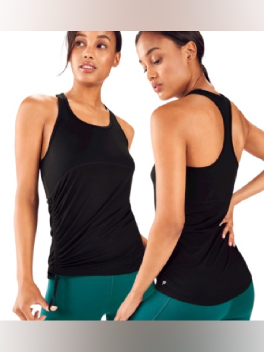 Fabletics Cashel Curved Cinch Tank in Black
